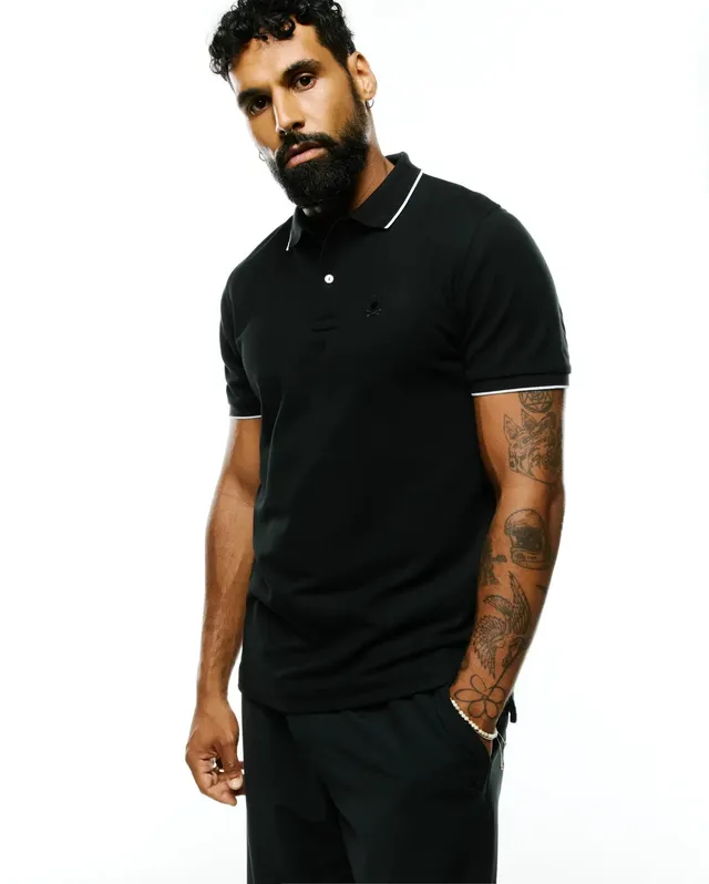 Psycho Bunny Men's Polos MEN'S RINGSTON PIMA PIQUE POLO polo nera in cotone Pima