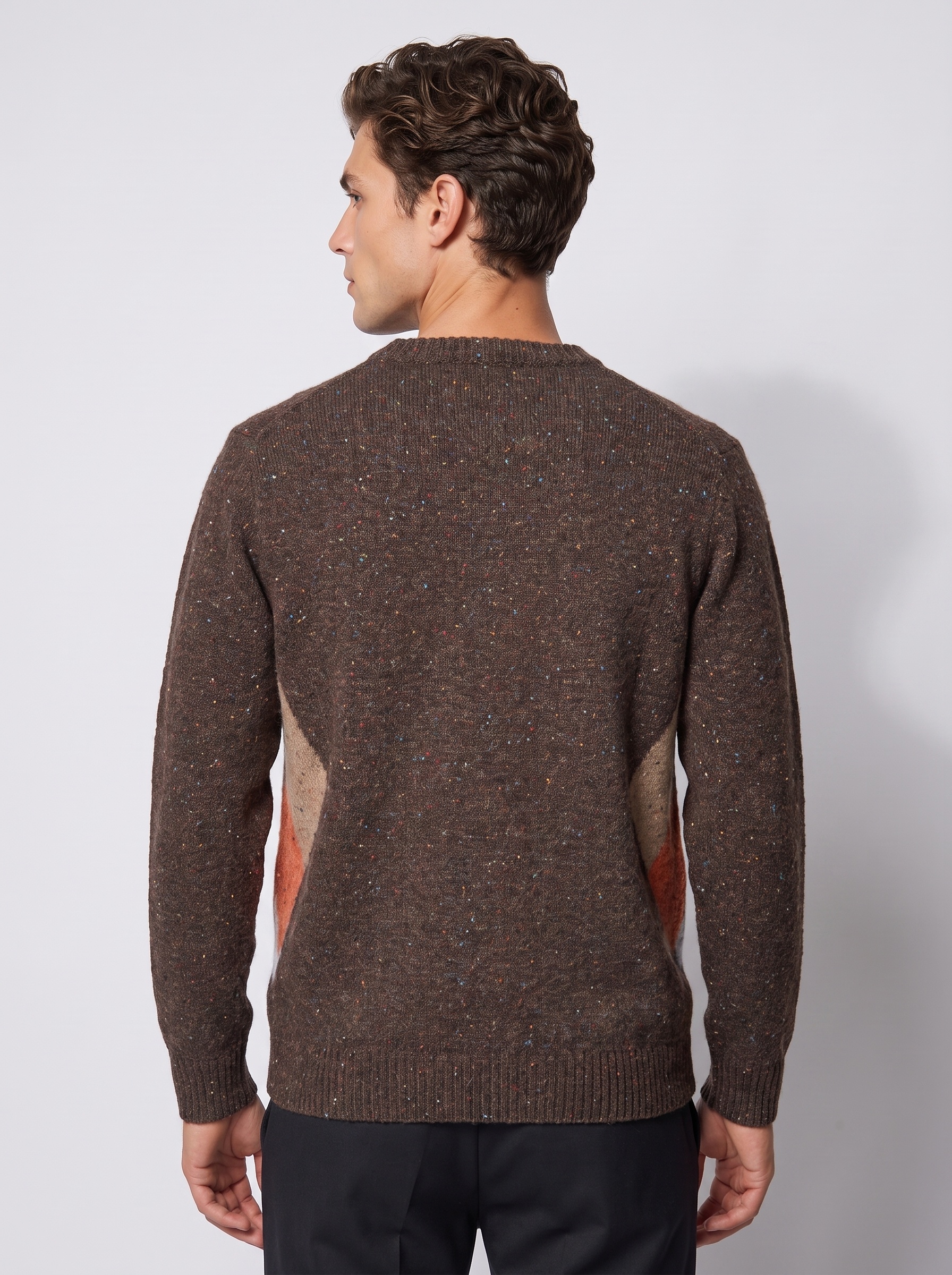 Markup Uomo Maglieria Maglione Bottonato Intarsio Rombi uomo