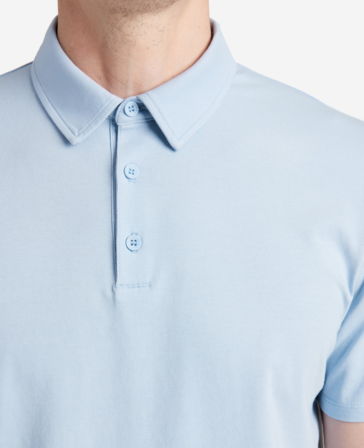 Kenneth Cole Reaction Clothing Performance Button Polo polo azzurra elasticizzata