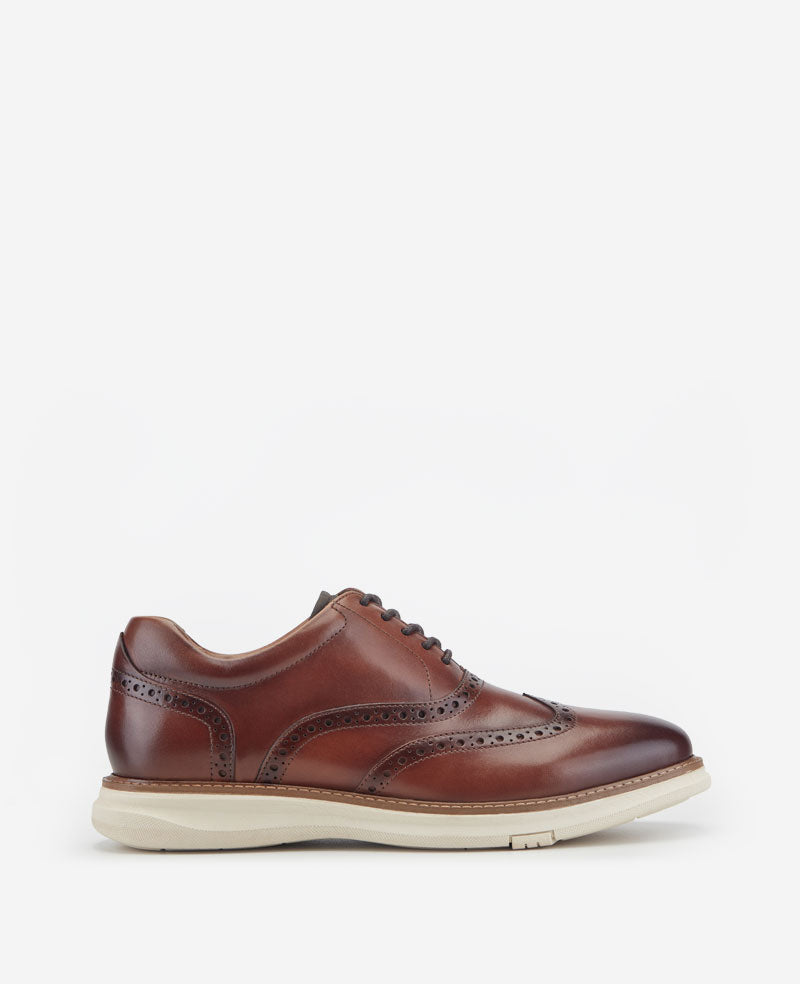 Kenneth Cole Reaction Lendal Wingtip Oxford scarpe stringate cognac in pelle