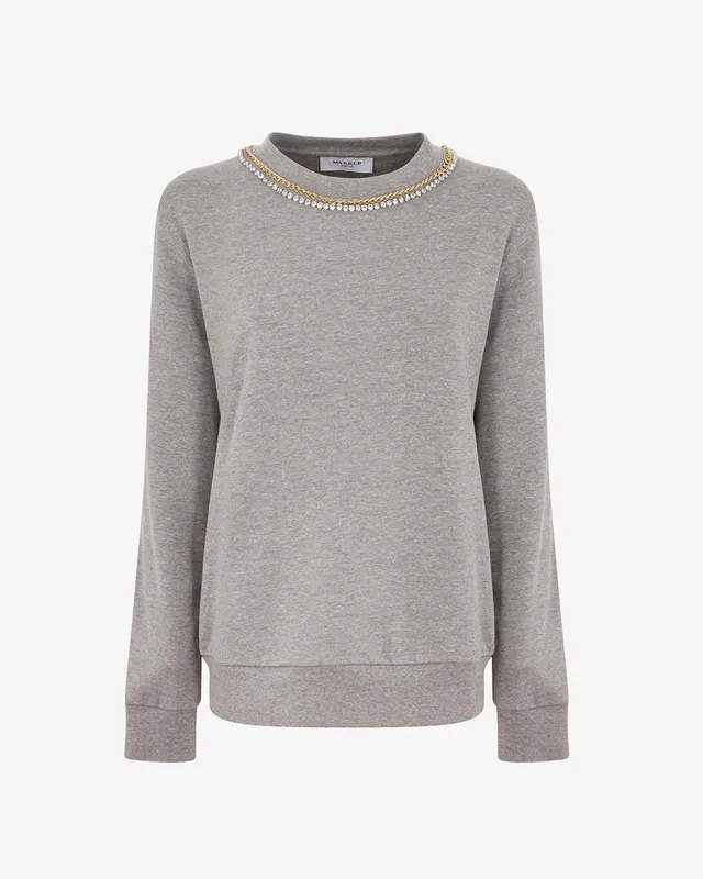 Markup Donna T-Shirt & Felpe Felpa girocollo con applicazione felpa