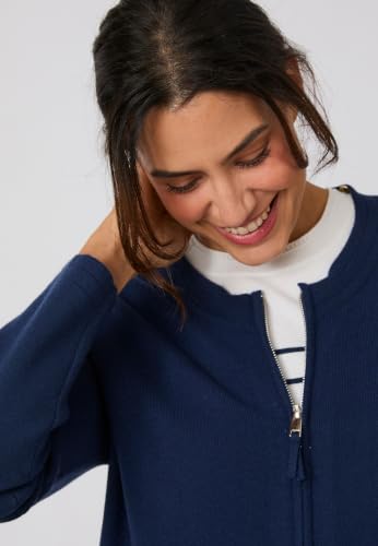 Damart Prêt-à-porter Gilet da donna cardigan 38-40 blu marino con zip