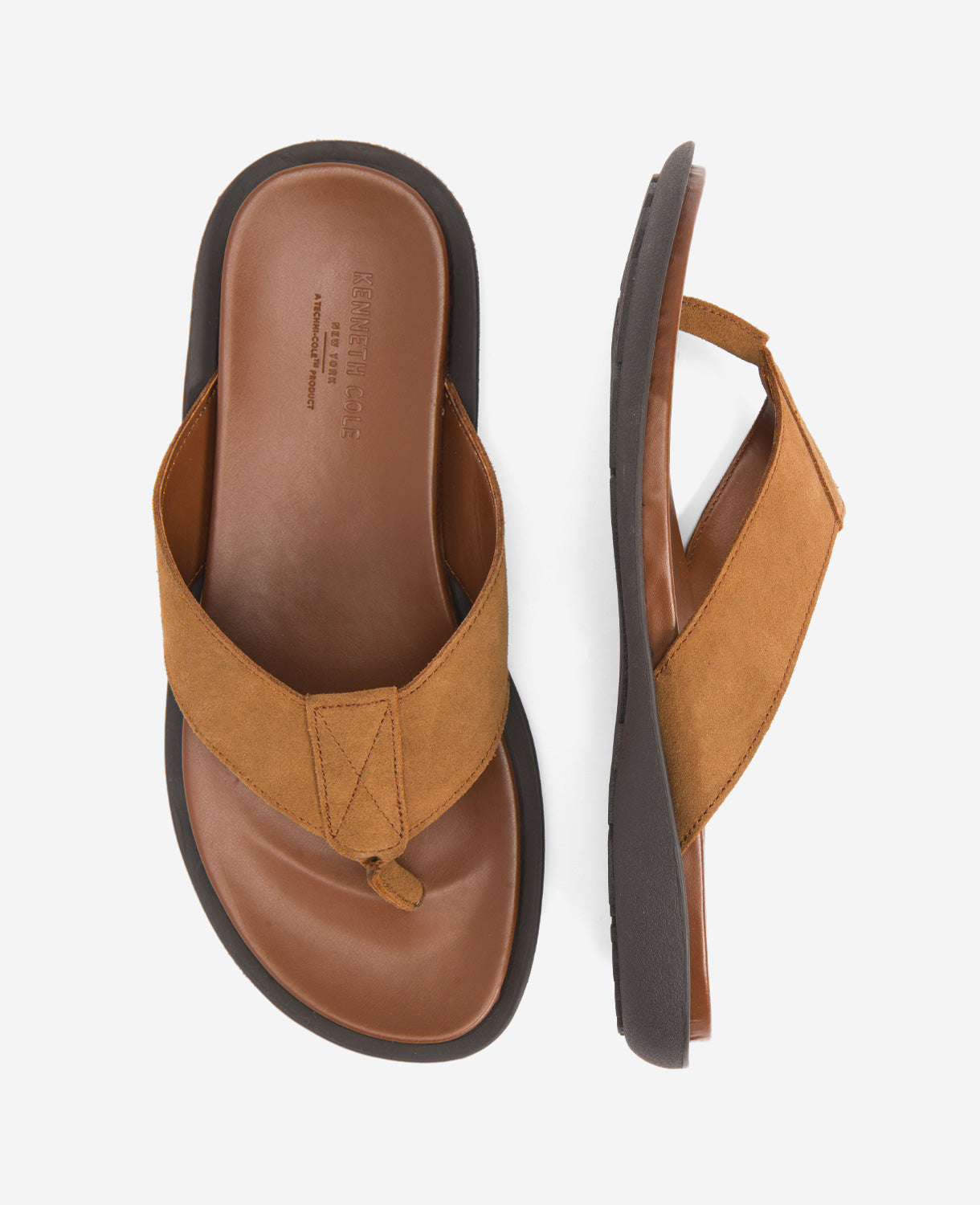 Kenneth Cole Reaction Shoes Sand Leather Sandalo infradito Tobacco 1 paio in pelle