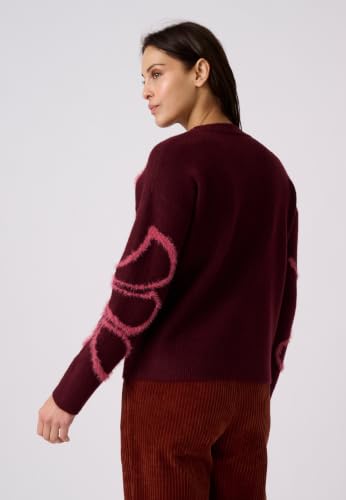 Damart Prêt-à-porter maglione donna motivo vegetale girocollo