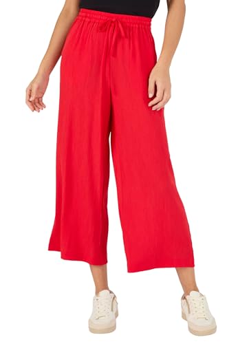 Damart Prêt-à-porter Pantaloni da donna in stile crespa 42 rosso mattone