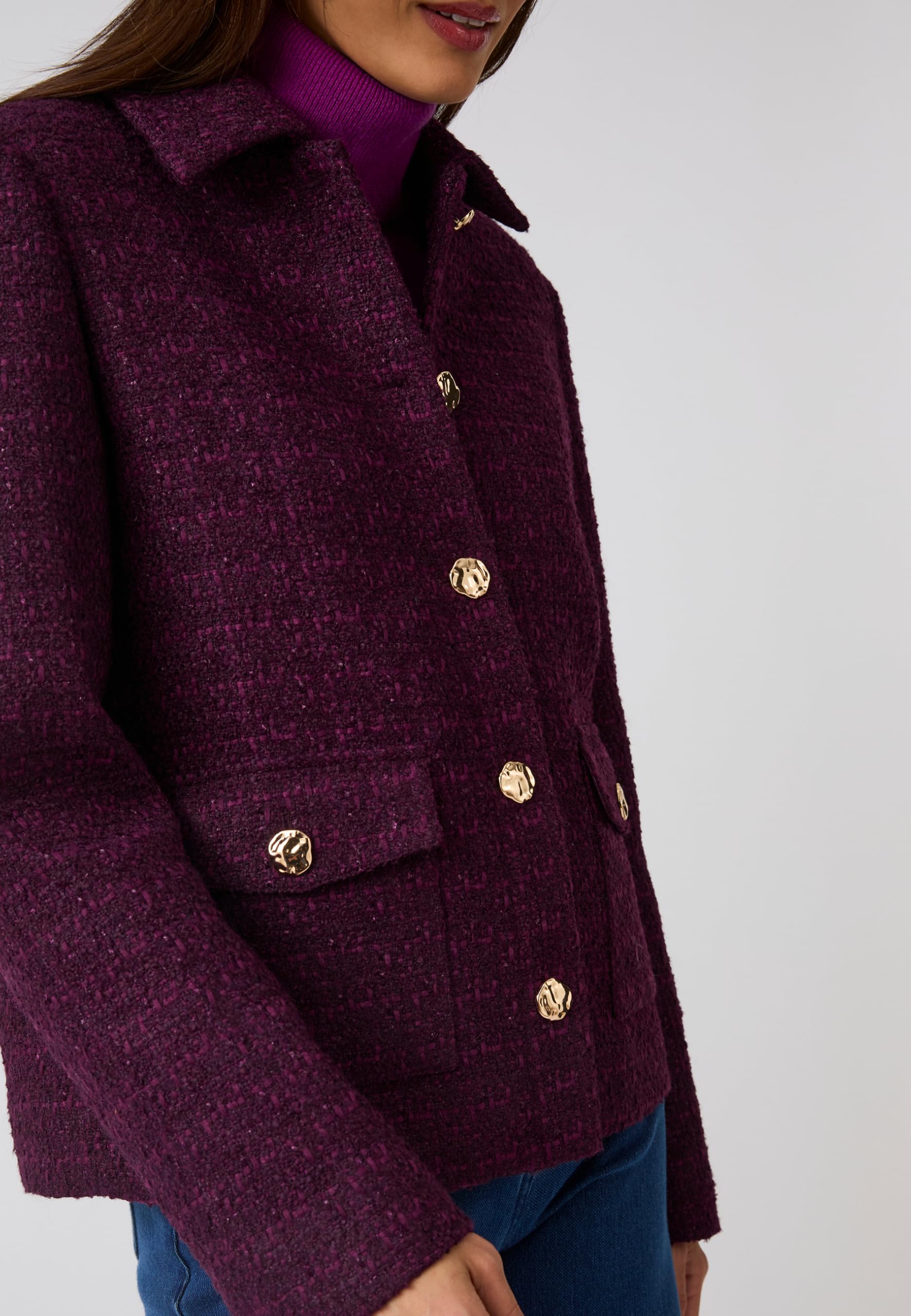 Damart Prêt-à-porter Giacca donna effetto tweed corta foderata