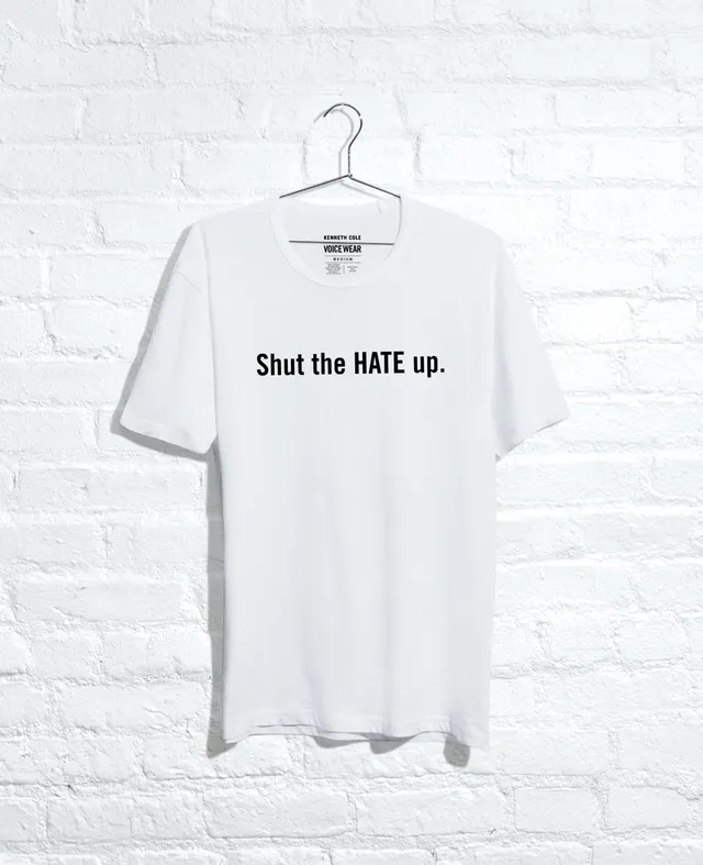 Kenneth Cole Reaction Clothing Site Exclusive! Shut The Hate Up T-Shirt maglietta bianca