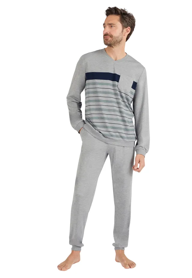 Damart Homewear pigiama Thermolactyl in jersey uomo grigio melange taglia S