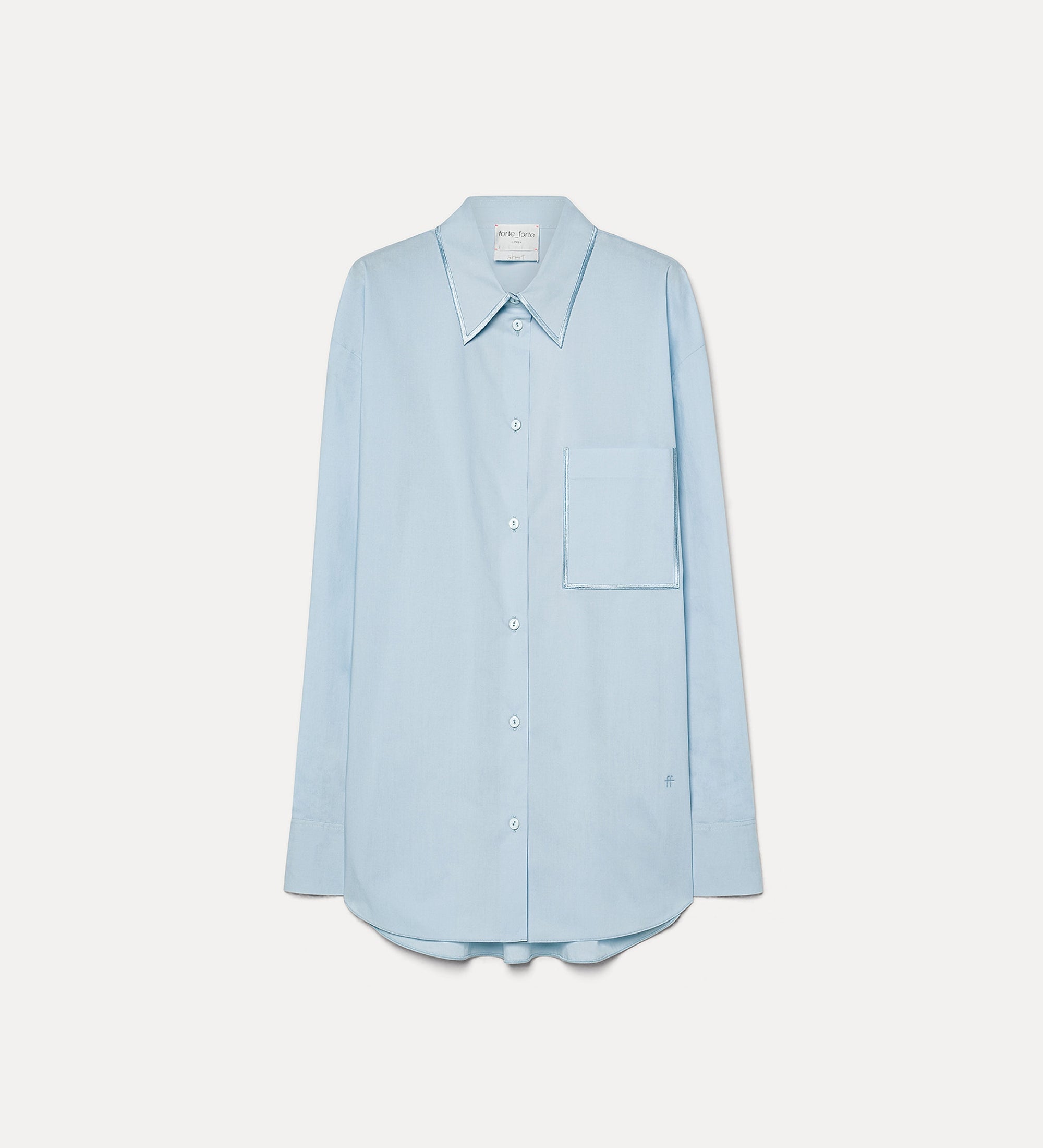 Forte camicie Cotton Shirt camicia azzurra in popeline di cotone