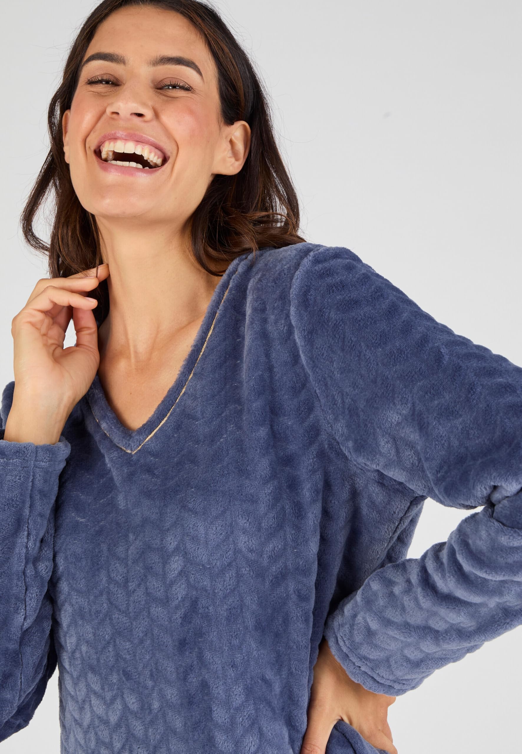 Damart Homewear camicia da notte Thermolactyl maglia rilegata XS