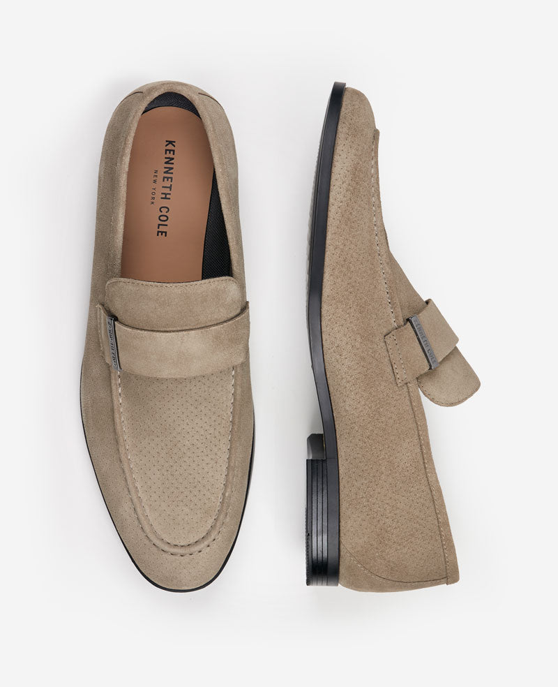 Kenneth Cole Reaction Shoes Sylvan Slip-on Loafer mocassini verde oliva scamosciati