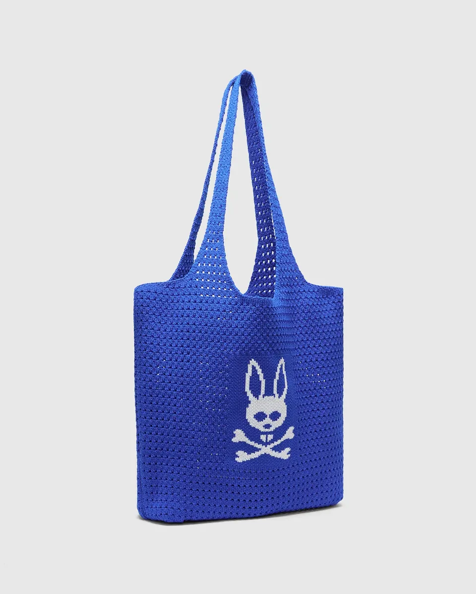 Psycho Bunny Accessories Crochet Tote Bag MO1700068 borsa blu