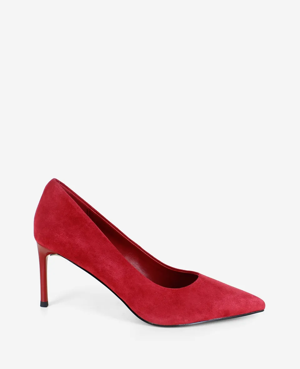Kenneth Cole Reaction Shoes Perfect Suede Heel décolleté rosse in pelle