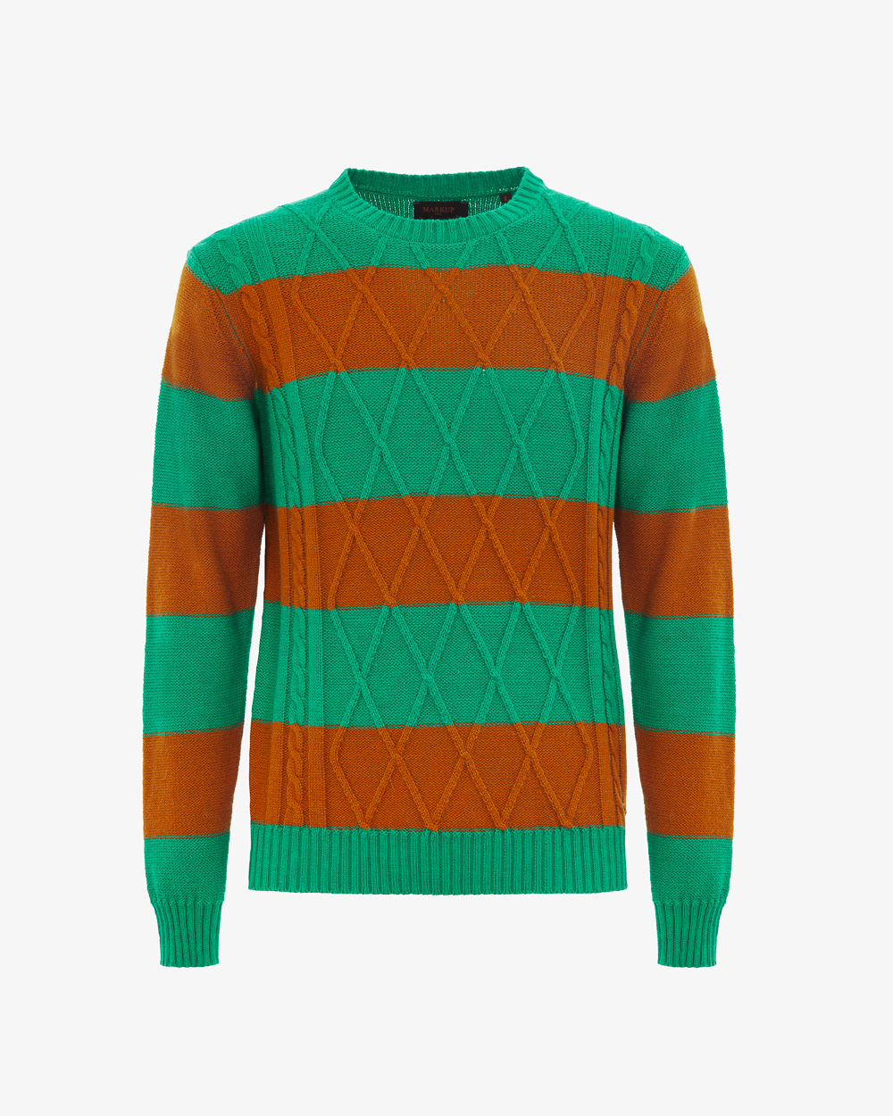 Markup Uomo Maglieria Girocollo a trecce color block maglione