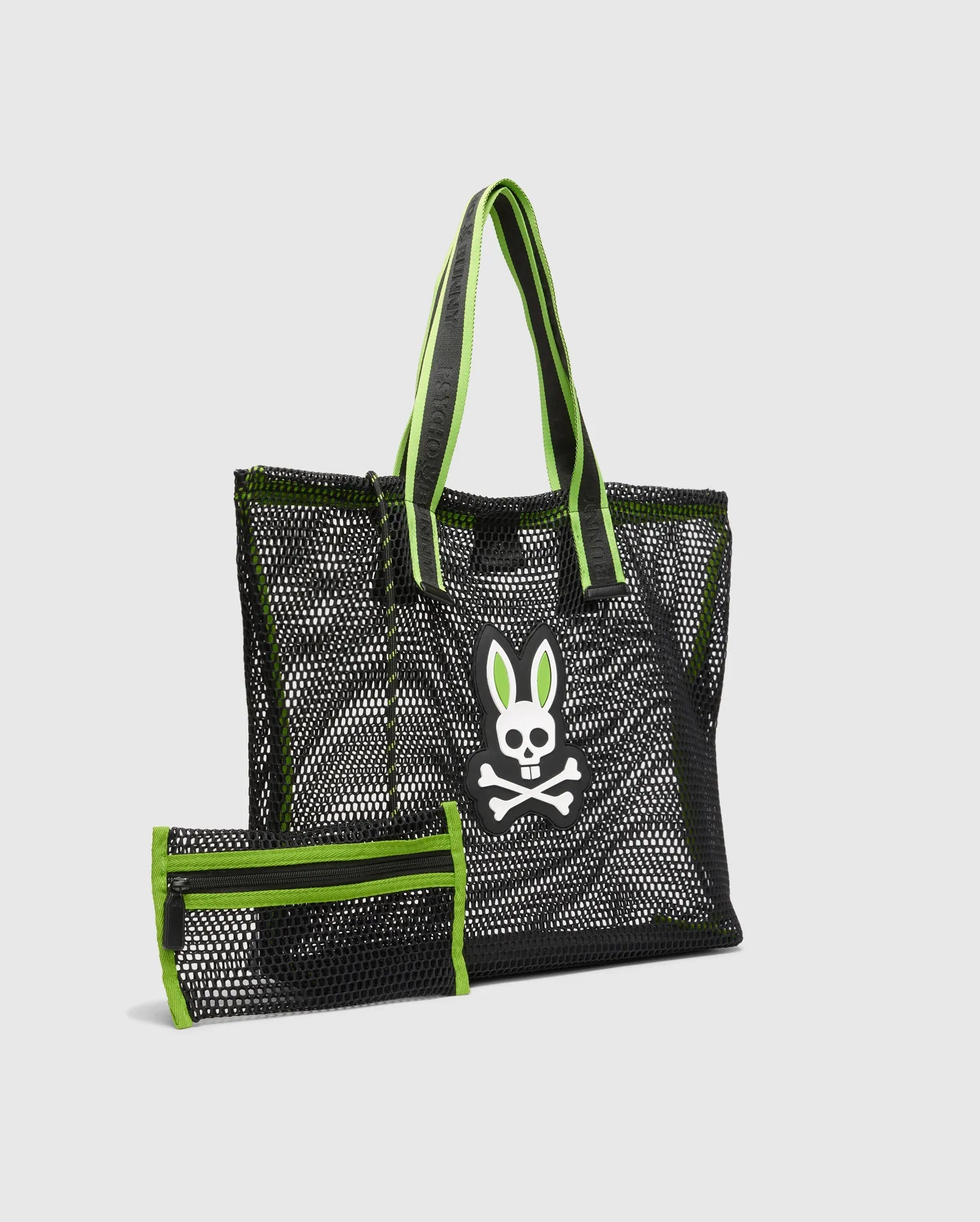 Psycho Bunny Accessories Mesh Tote Bag borsa shopper nera in rete
