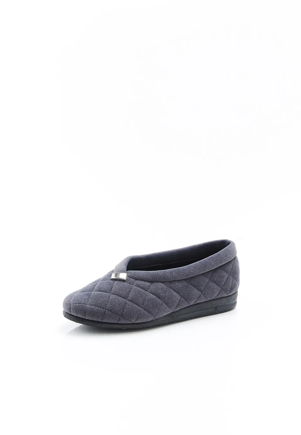 Damart Calzature pantofole da donna in velluto trapuntato blu