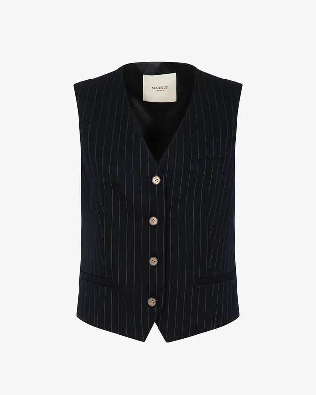 Markup Donna Giacche & Giubbotti Gilet in tessuto gessato gilet