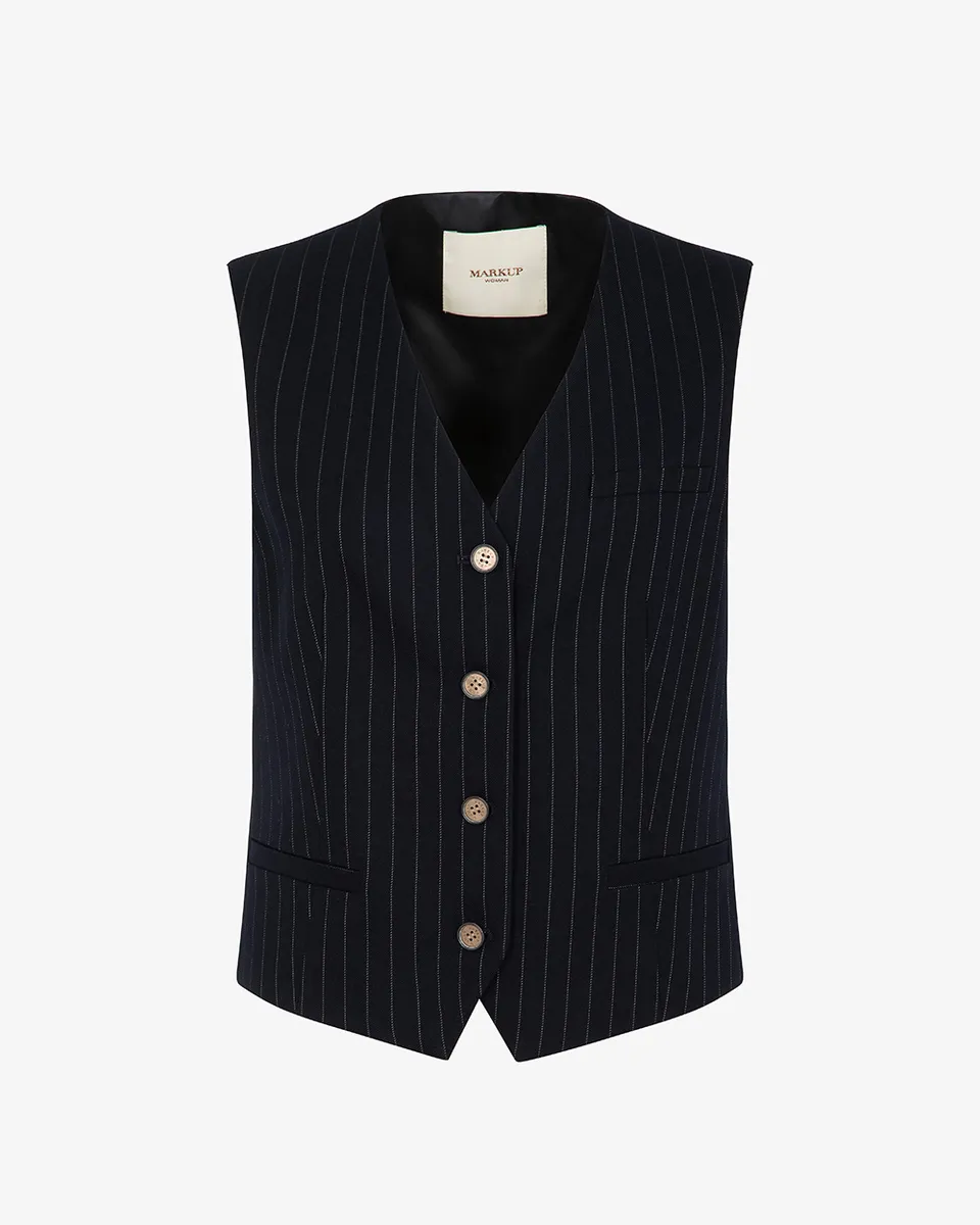 Markup Donna Giacche & Giubbotti Gilet in tessuto gessato gilet
