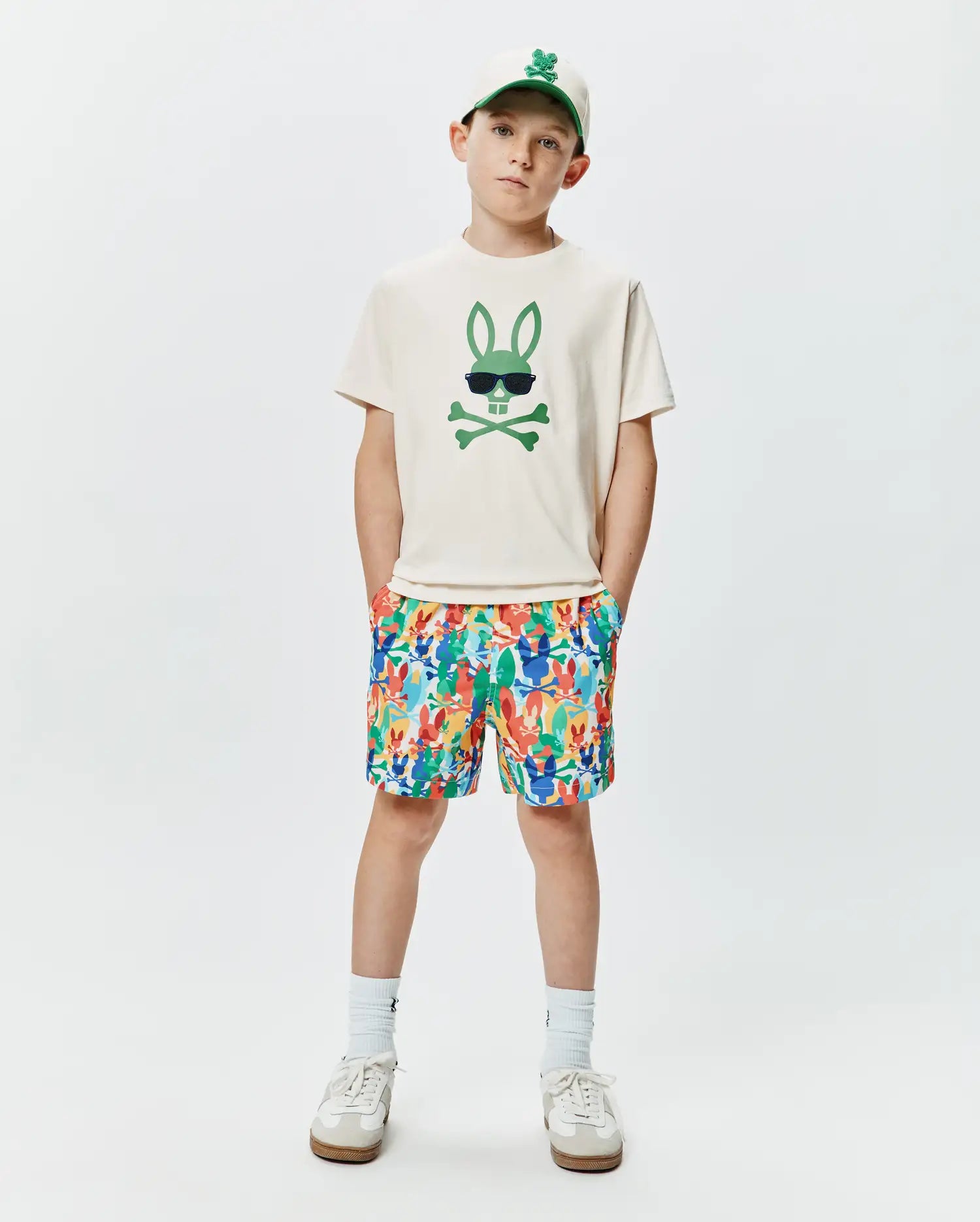 Psycho Bunny Kids Swimwear Tanner Swim Trunk 6" costume multi 2T-XL