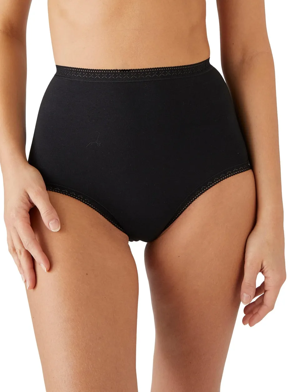 Damart Biancheria intima set 3 mutandine maxi cotone elasticizzato + 1 nero S