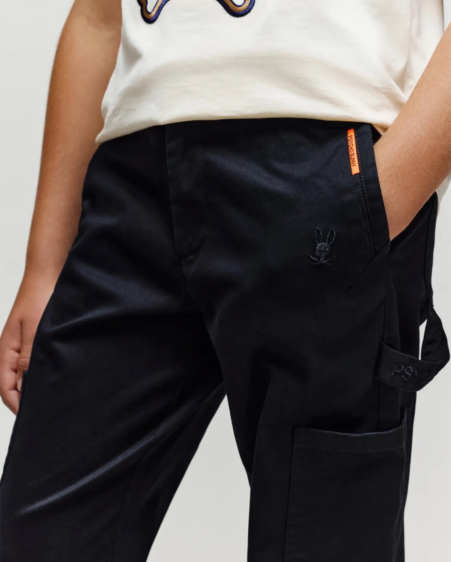 Psycho Bunny Kids Bottoms Russell Carpenter Pant pantaloni neri cargo