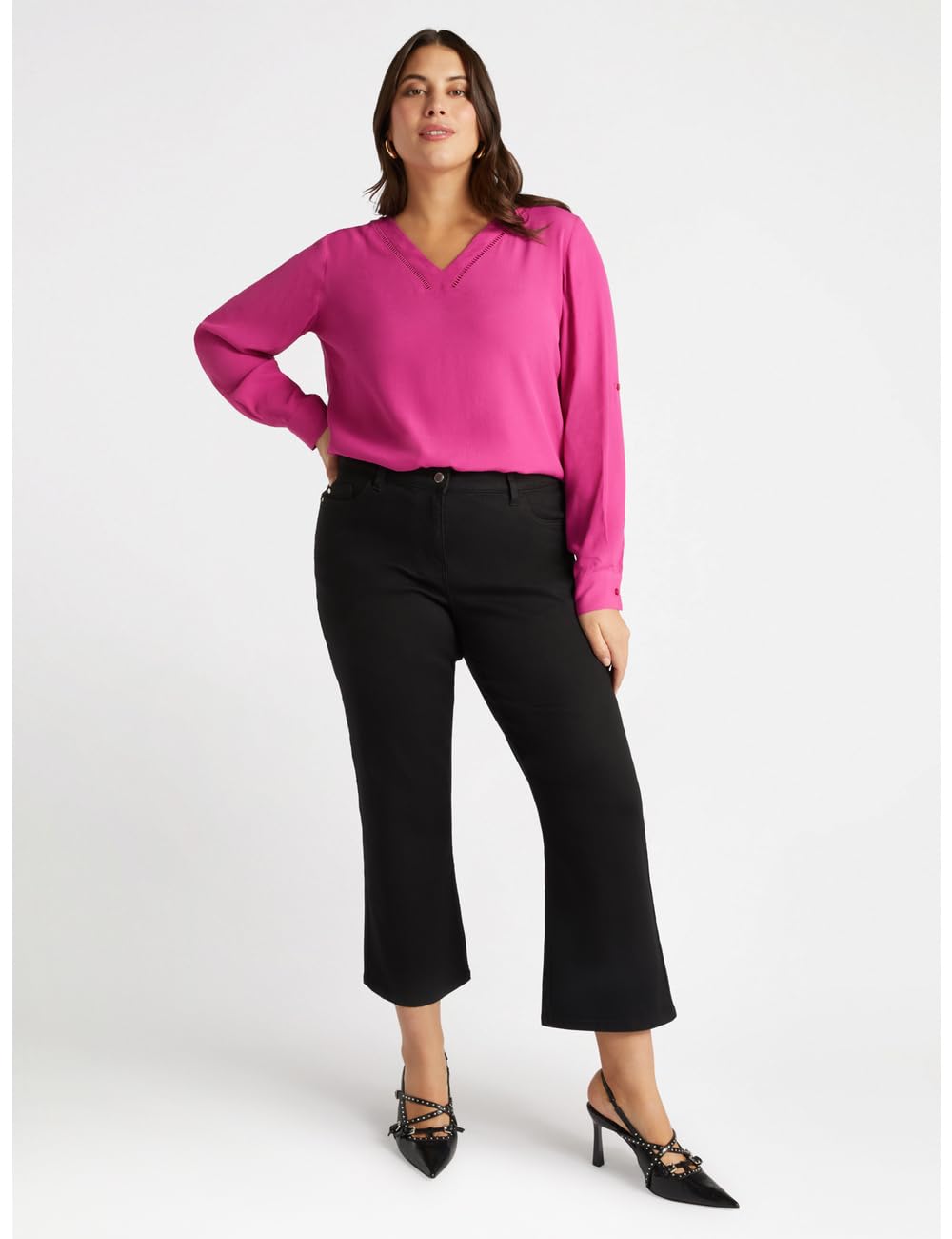 Fiorella Rubino Camicie e bluse Blusa Scollata a V con Viscosa LENZING ECOVERO blusa 48 Plus