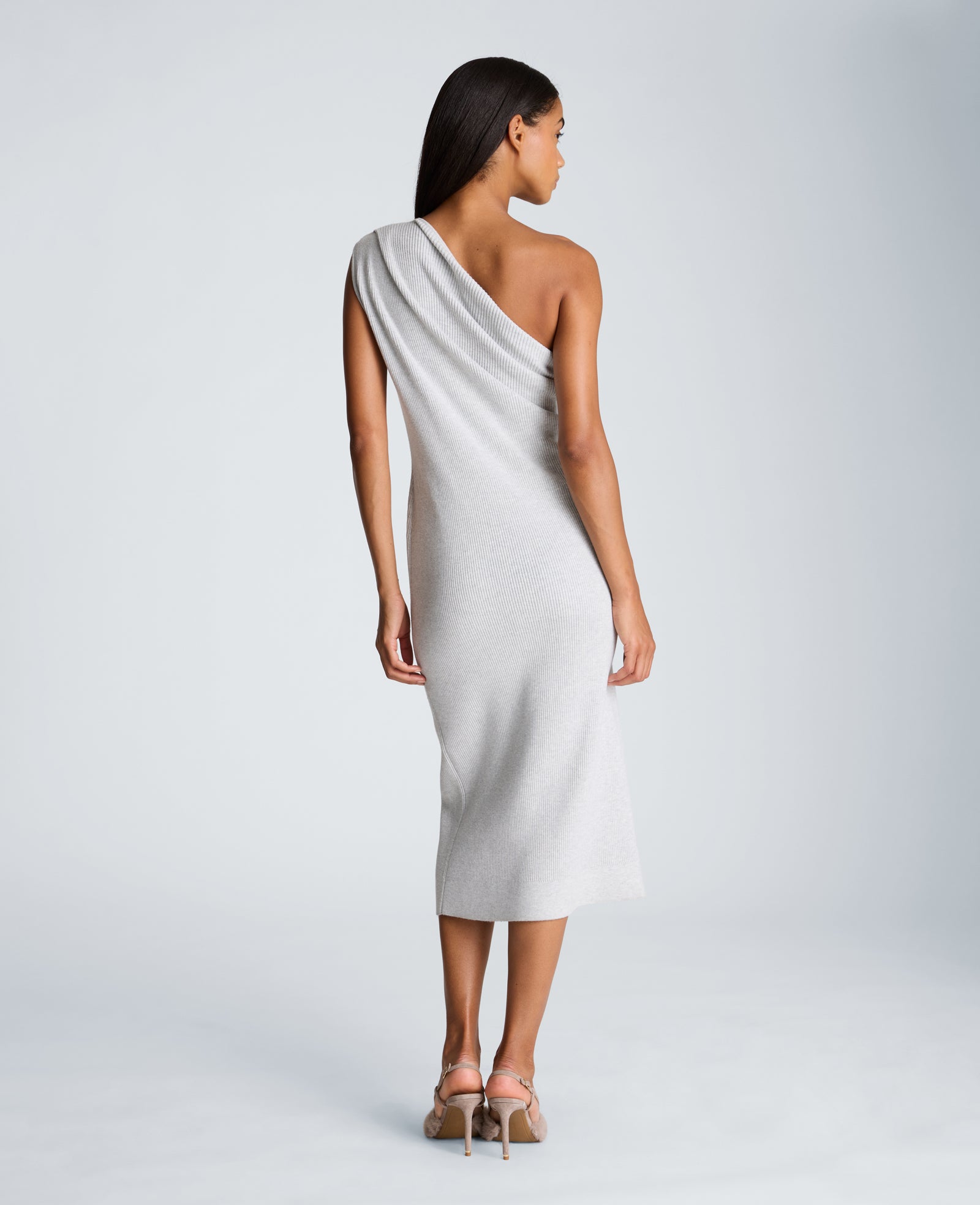 Kenneth Cole Reaction One Shoulder Dress Tank abito grigio