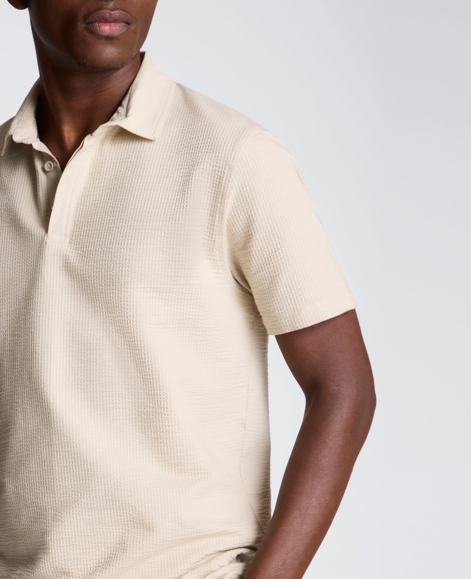 Kenneth Cole Reaction Clothing Mixed Media Polo polo uomo bianca