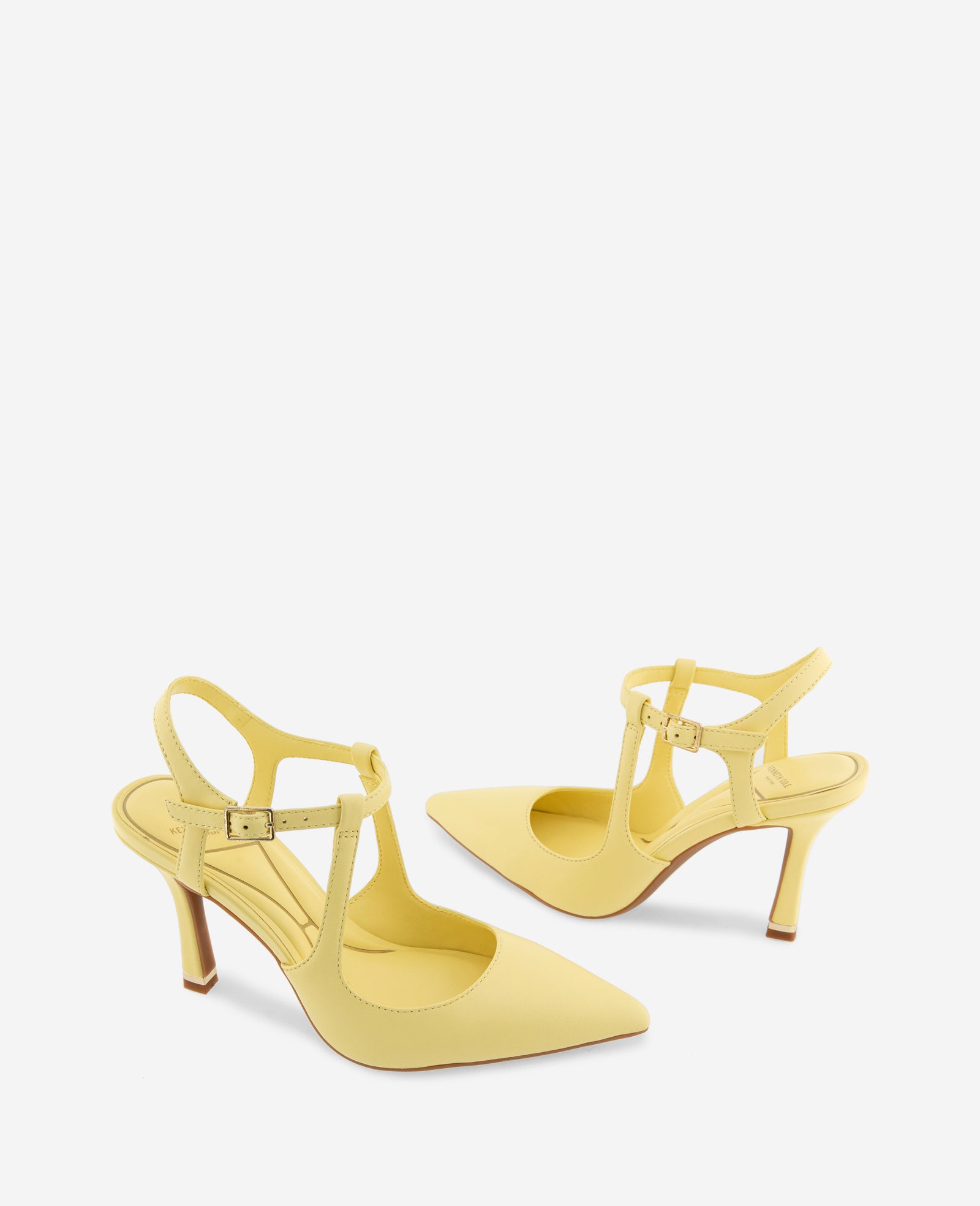 Kenneth Cole Reaction Shoes Romi Leather Ankle Slingback décolleté giallo burro