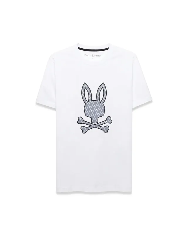 Psycho Bunny Men's Tees Jaden Appliqué Graphic Tee MT0200361 t-shirt bianca