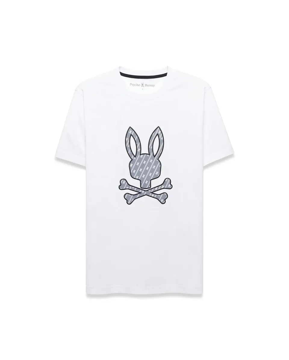 Psycho Bunny Men's Tees Jaden Appliqué Graphic Tee MT0200361 t-shirt bianca