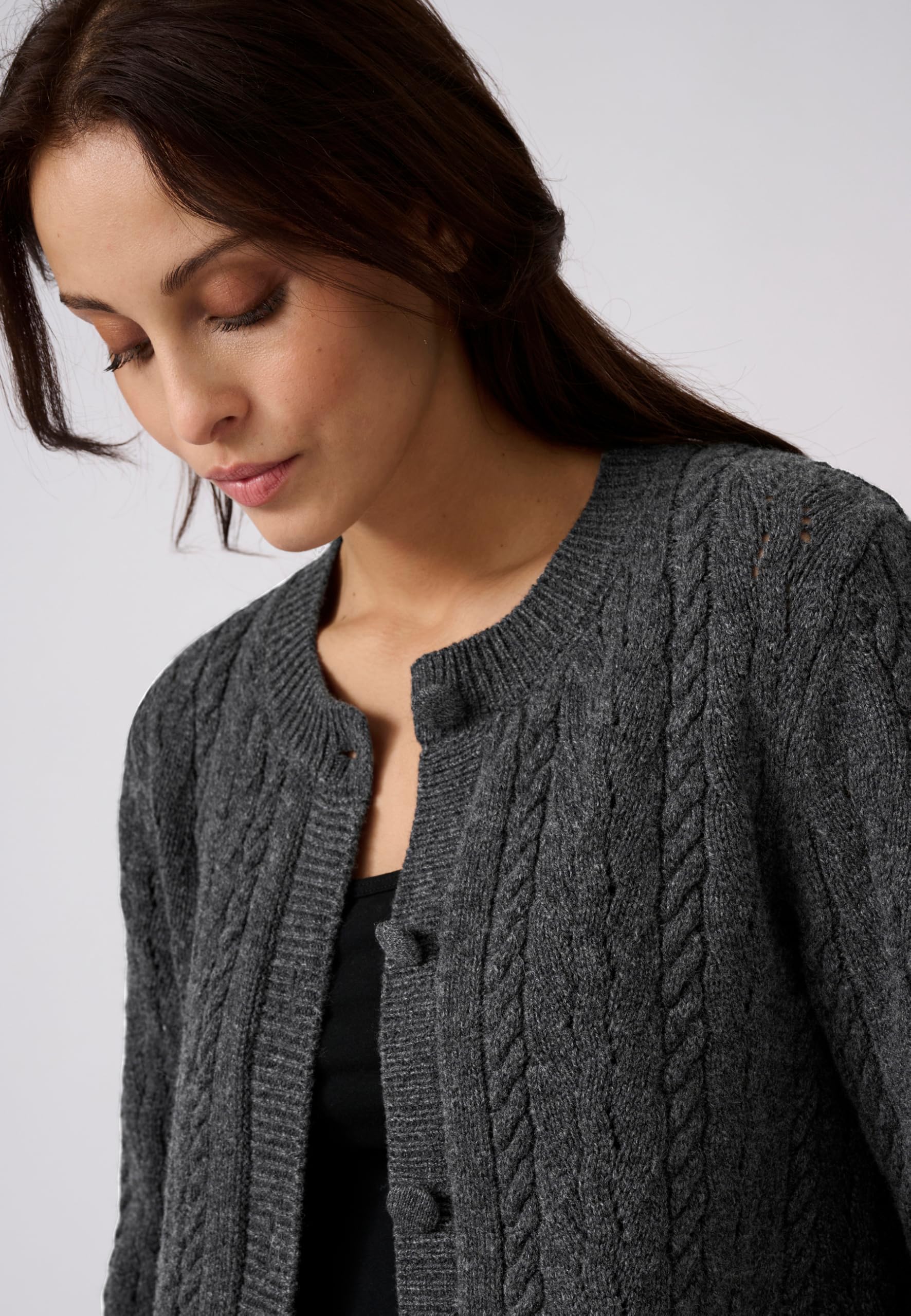 Damart Prêt-à-porter Giacca da donna gilet 38-40 grigio antracite in lana