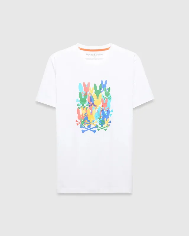 Psycho Bunny Men's Tees MENS TANNER GRAPHIC TEE - MT0200285 t-shirt bianca