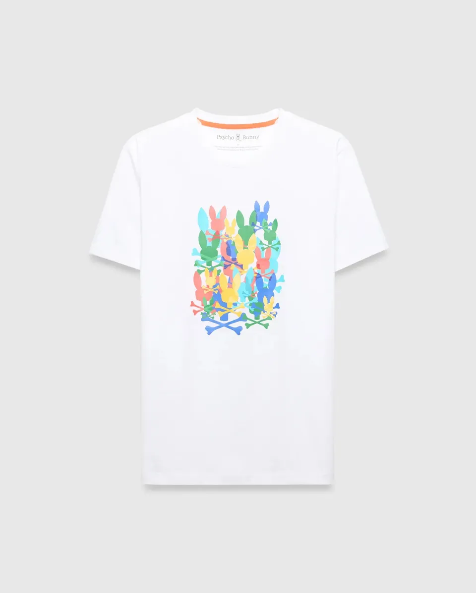 Psycho Bunny Men's Tees MENS TANNER GRAPHIC TEE - MT0200285 t-shirt bianca