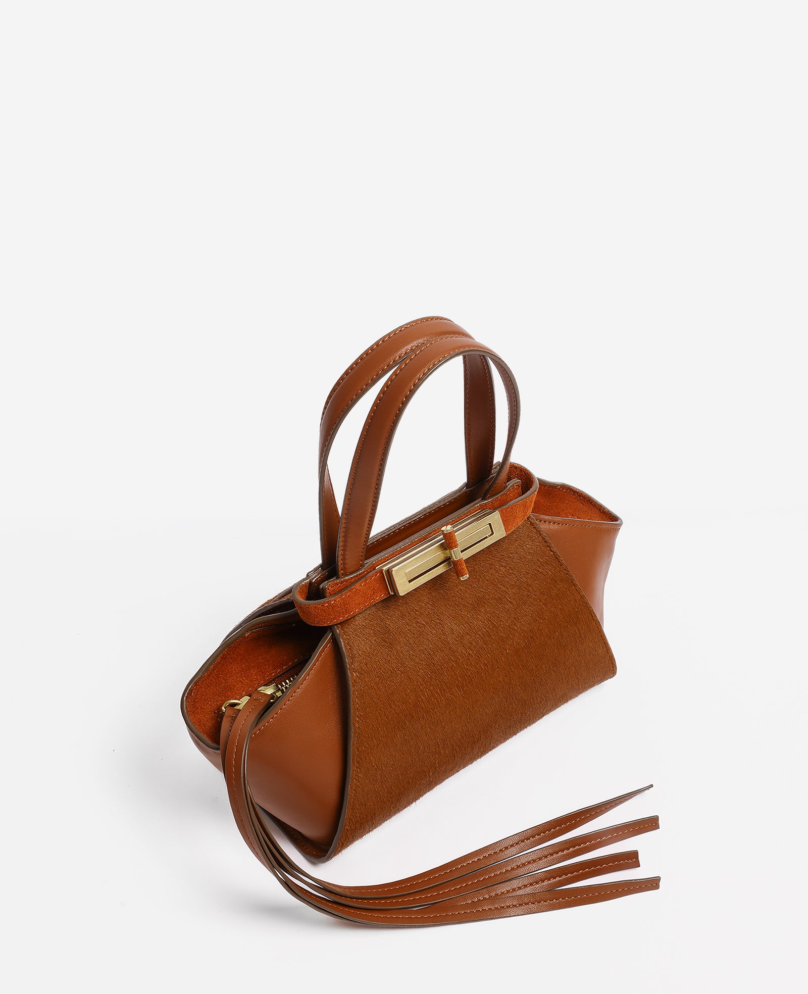 Kenneth Cole Bags Crosby Small Satchel borsa a mano color sella in pelle
