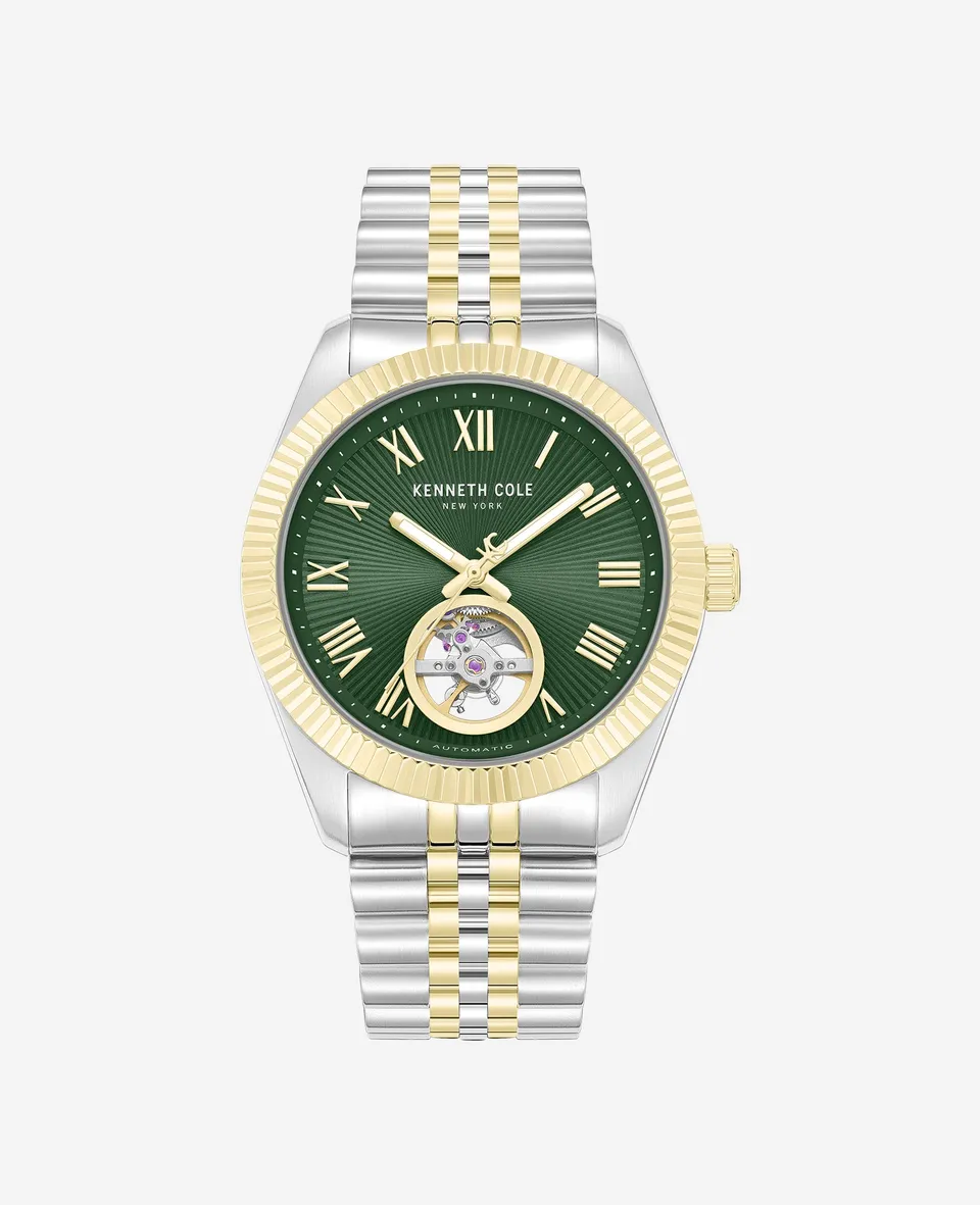 Kenneth Cole Reaction Watches Open Heart Automatic Bracelet Watch orologio automatico verde