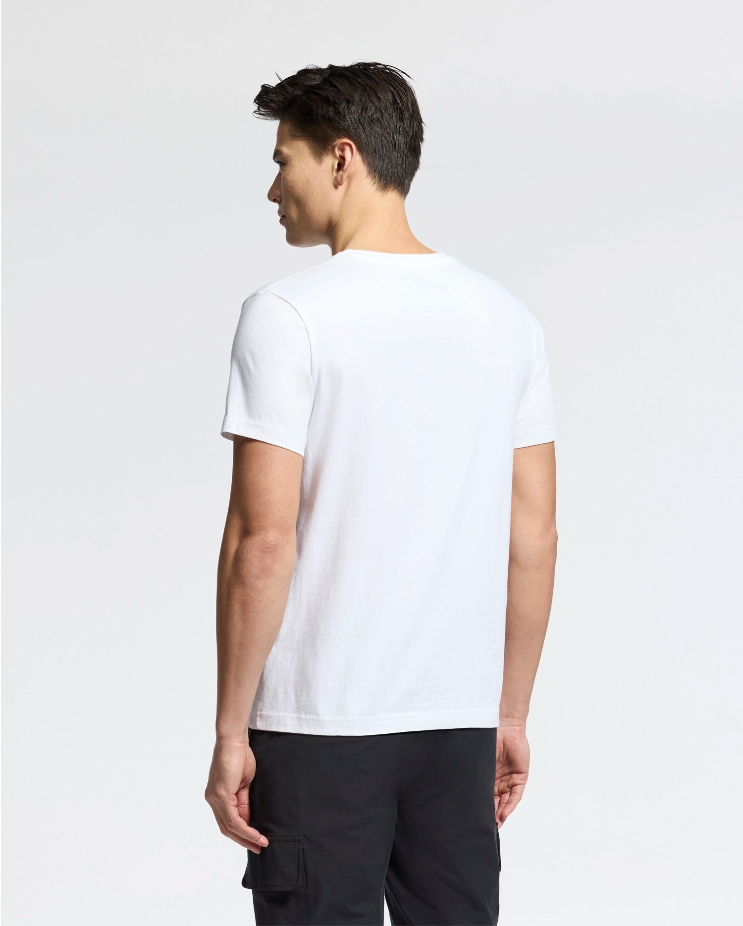 Psycho Bunny Men's Tees B6U100ARPC t-shirt scollo a V bianca cotone Pima