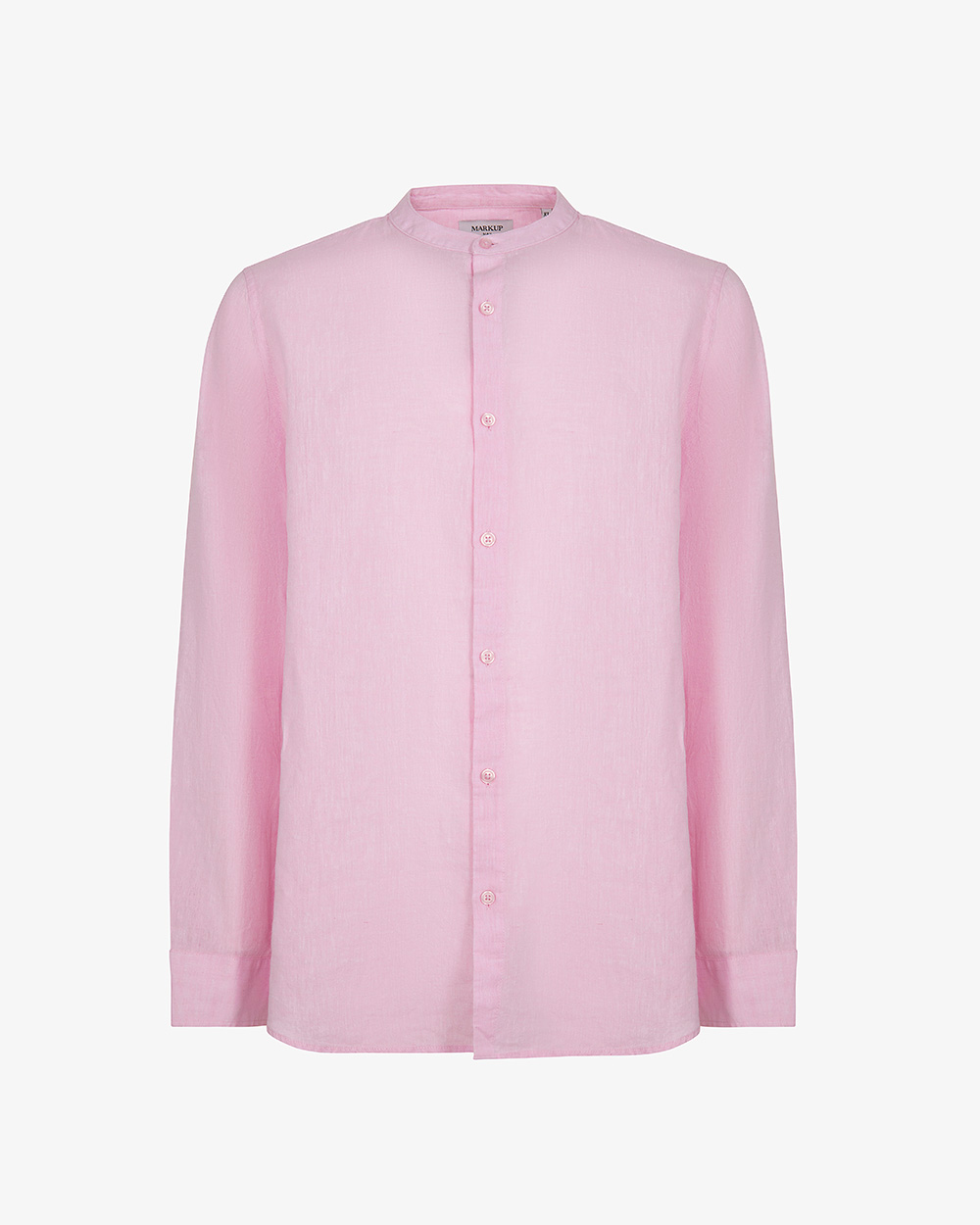 Markup Uomo Camicie Camicia manica lunga collo coreano lino cotone