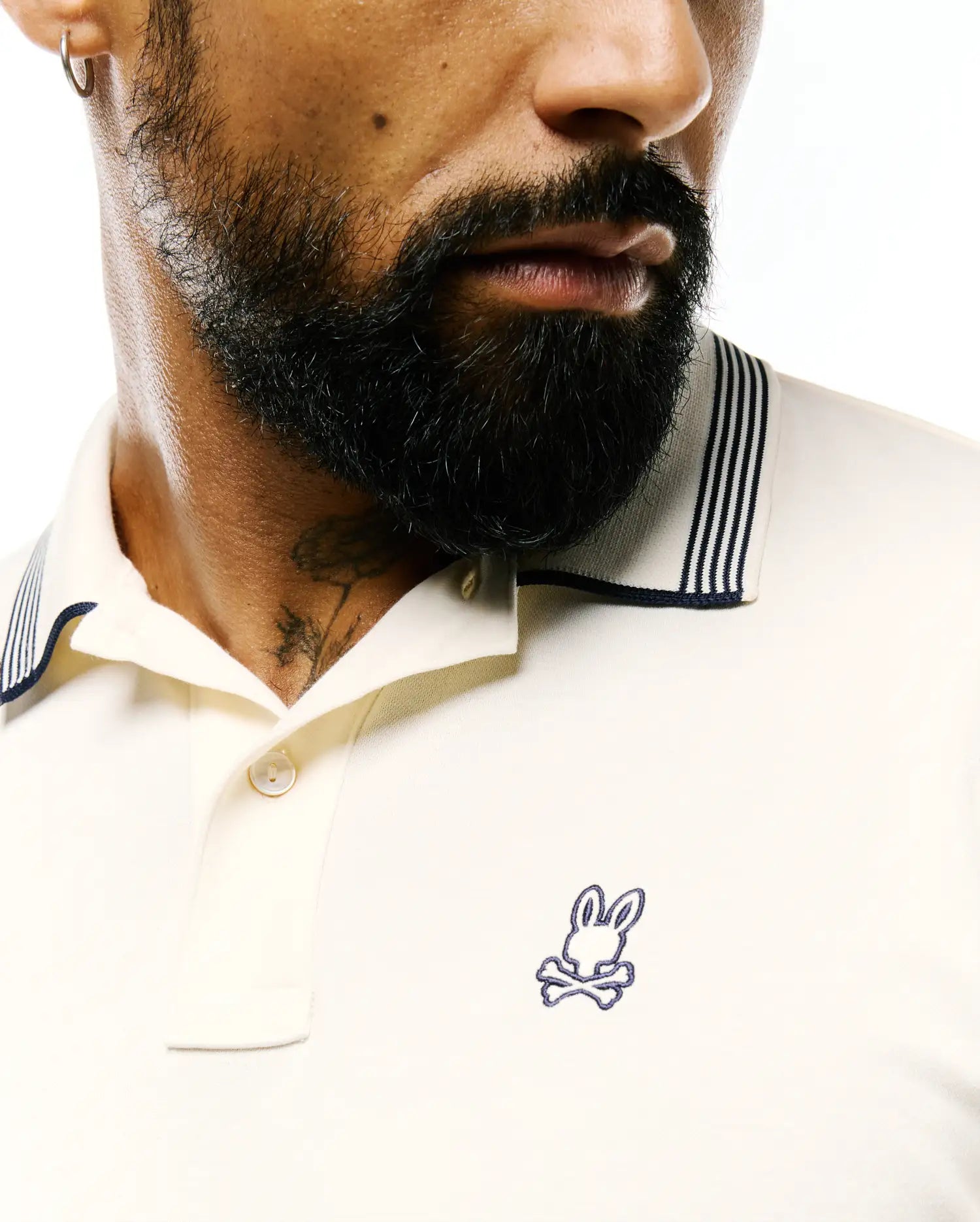 Psycho Bunny Men's Polos Timmy Performance polo bianca regular