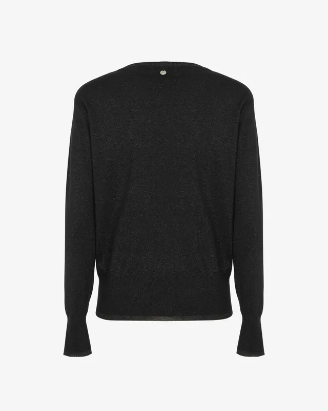 Markup Donna Maglieria Girocollo dettagli lurex applicazioni spalle maglia donna