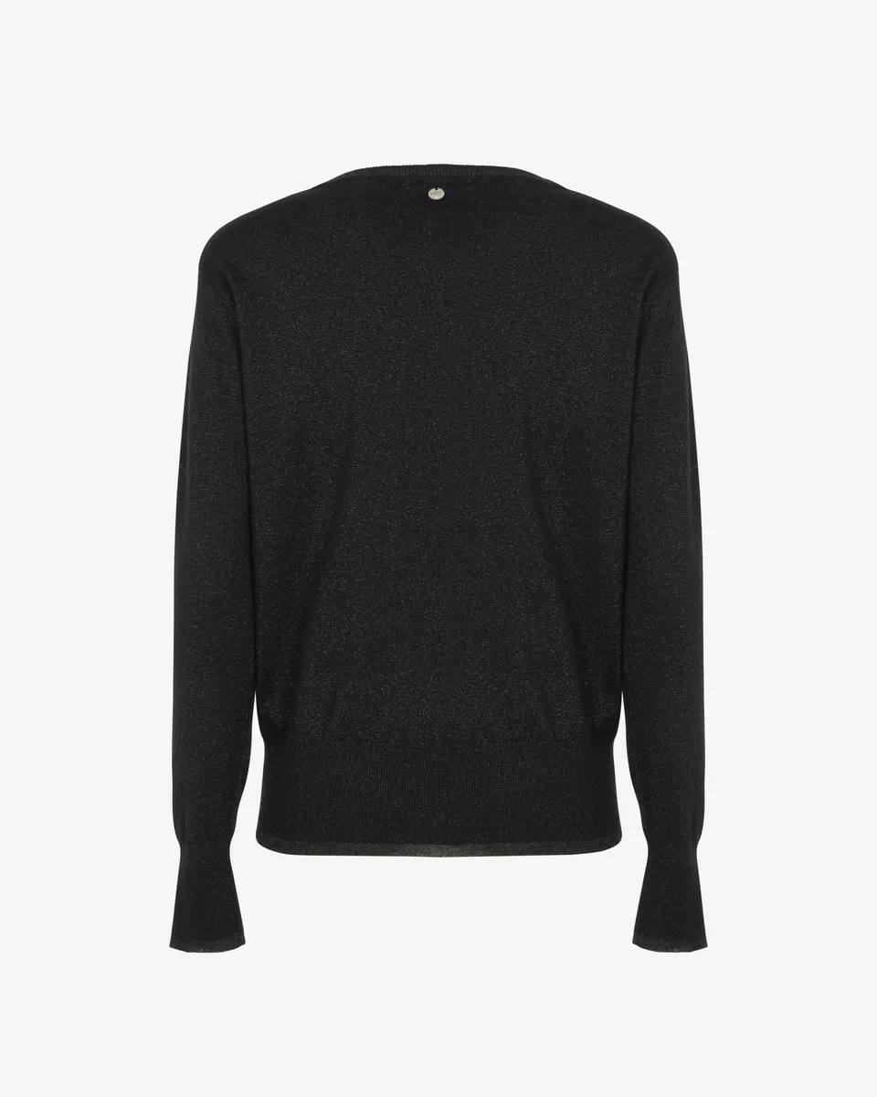 Markup Donna Maglieria Girocollo dettagli lurex applicazioni spalle maglia donna