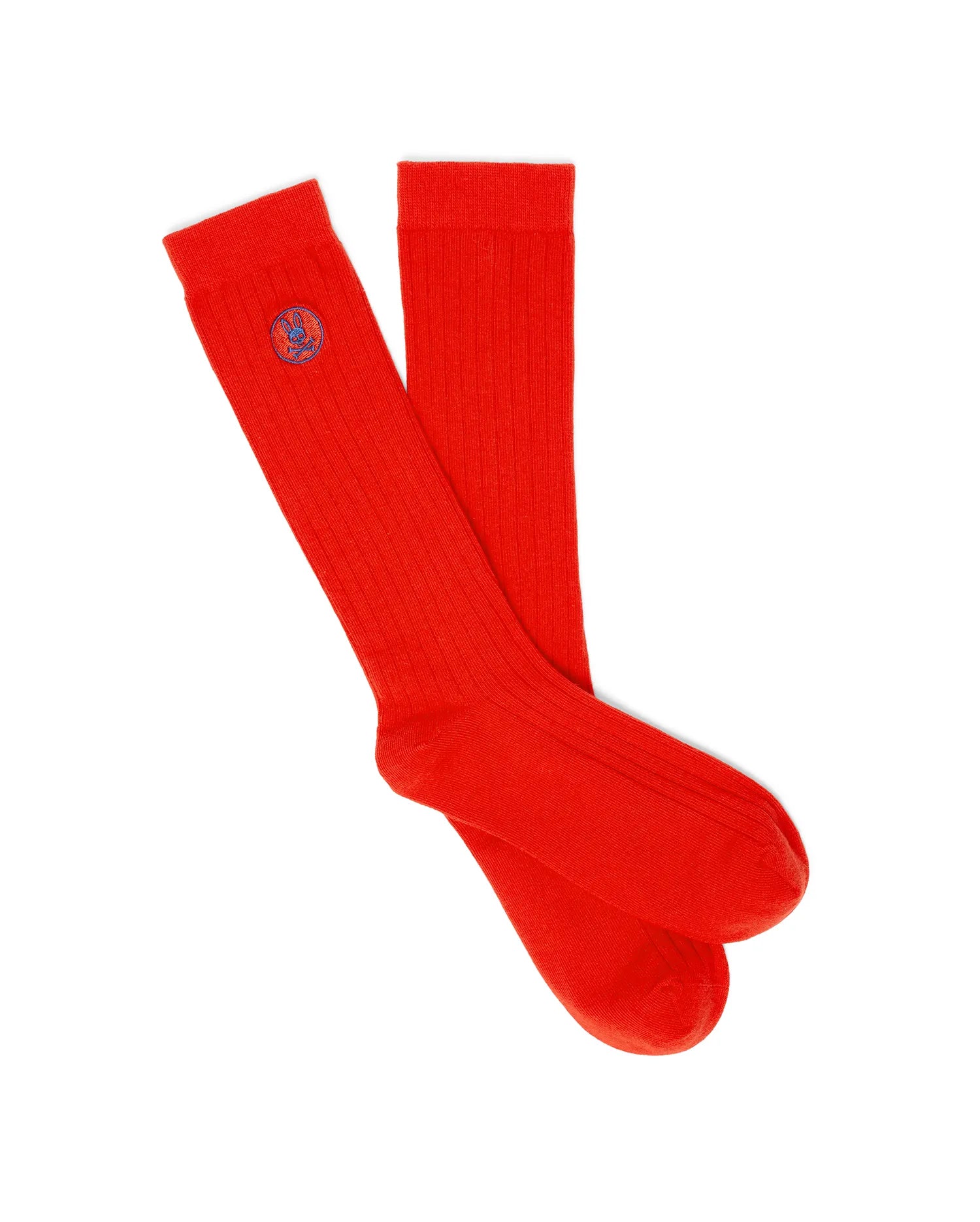 Psycho Bunny Accessories Nathaniel Dress Sock calza rossa a coste in cotone