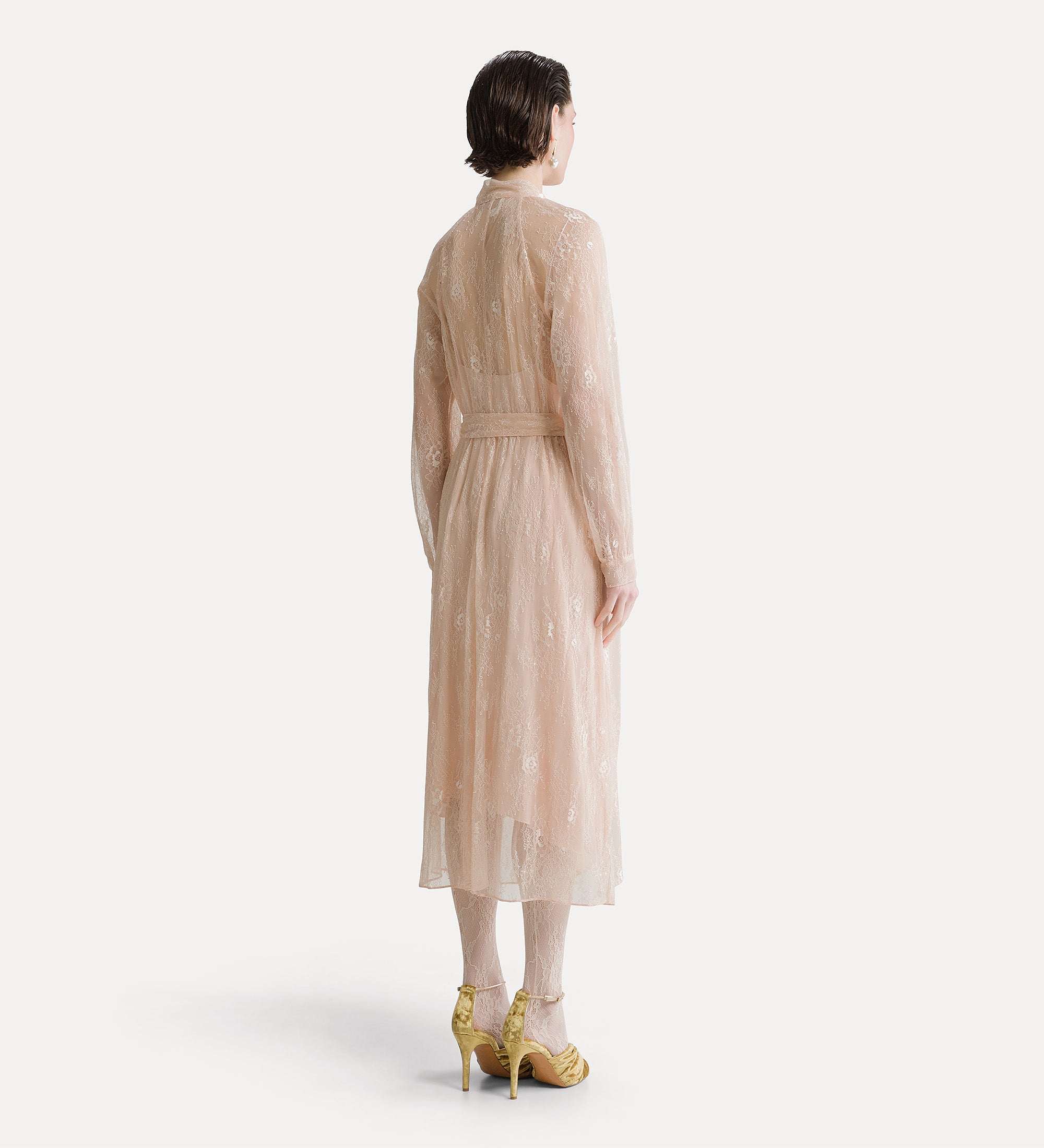 Forte abiti Chantilly Lace Bow-Tie Dress loto abito in pizzo