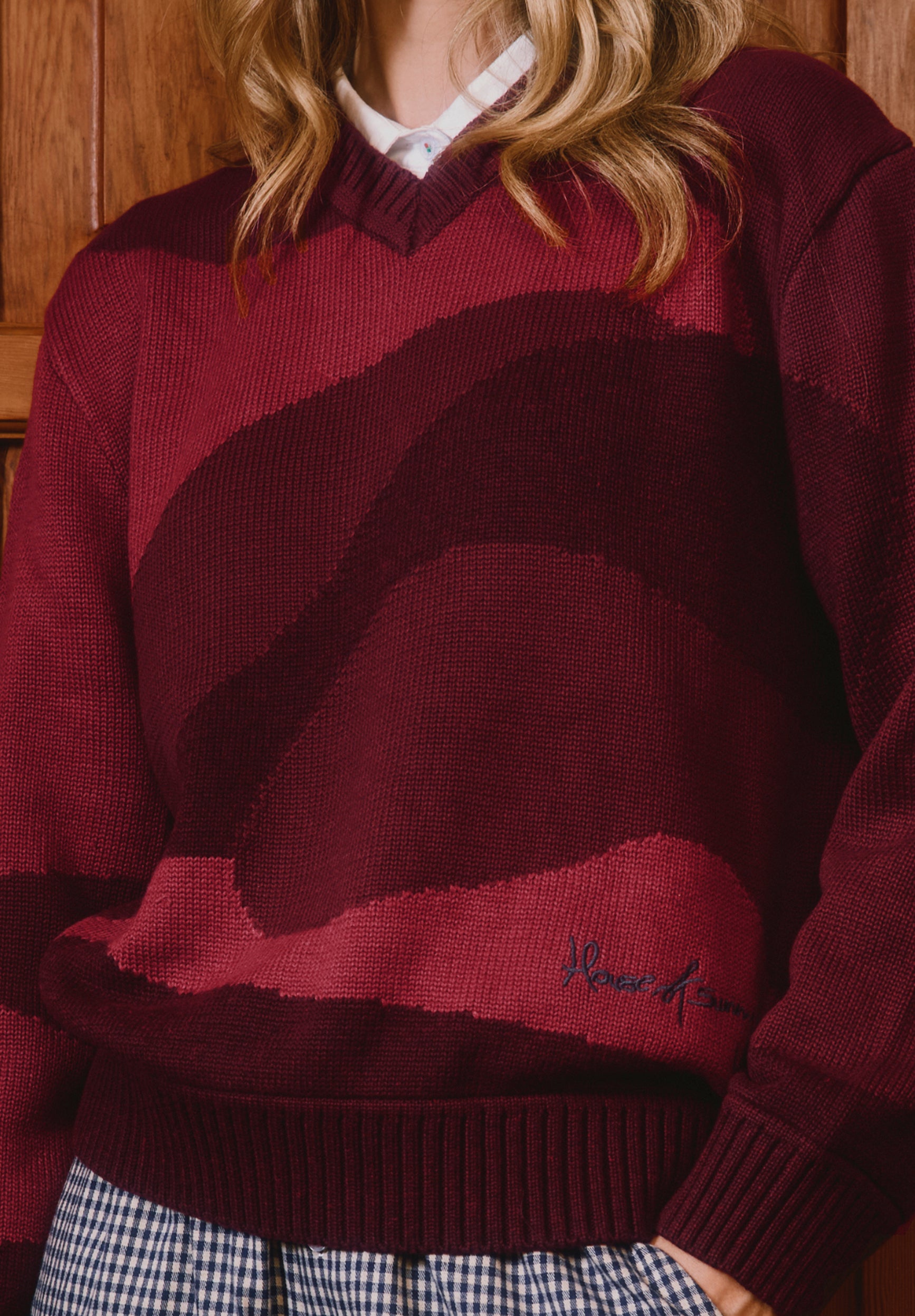 House Of Sunny Women's Knitwear The Red Landscape maglione in cotone