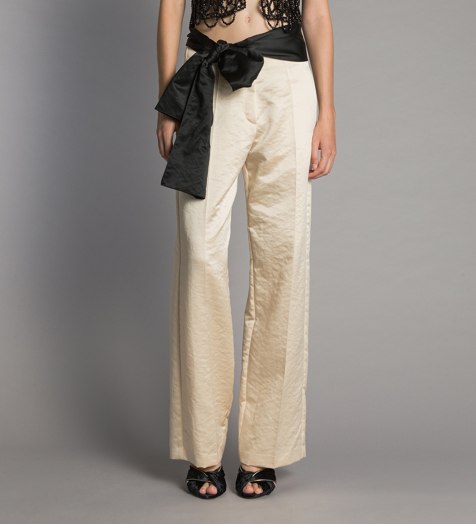 Forte pantaloni duchesse trousers with sash pantaloni bianco cintura