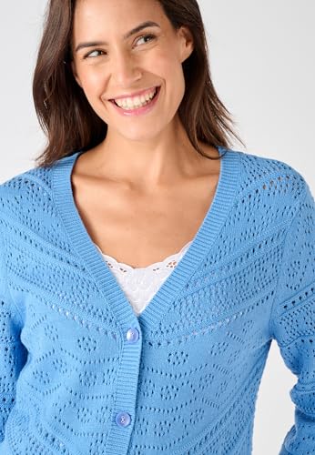 Damart Prêt-à-porter Gilet Maglia traforata gilet marrone avorio in cotone