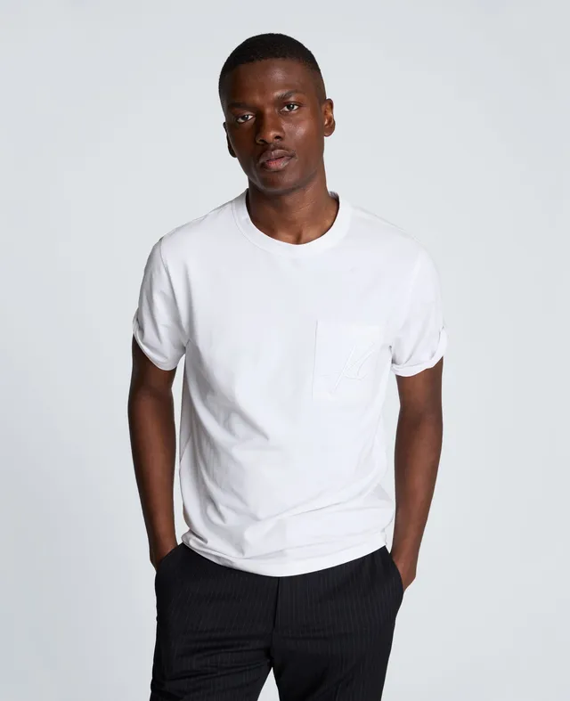 Kenneth Cole Reaction Crew Tee with Pocket maglietta bianca oversize