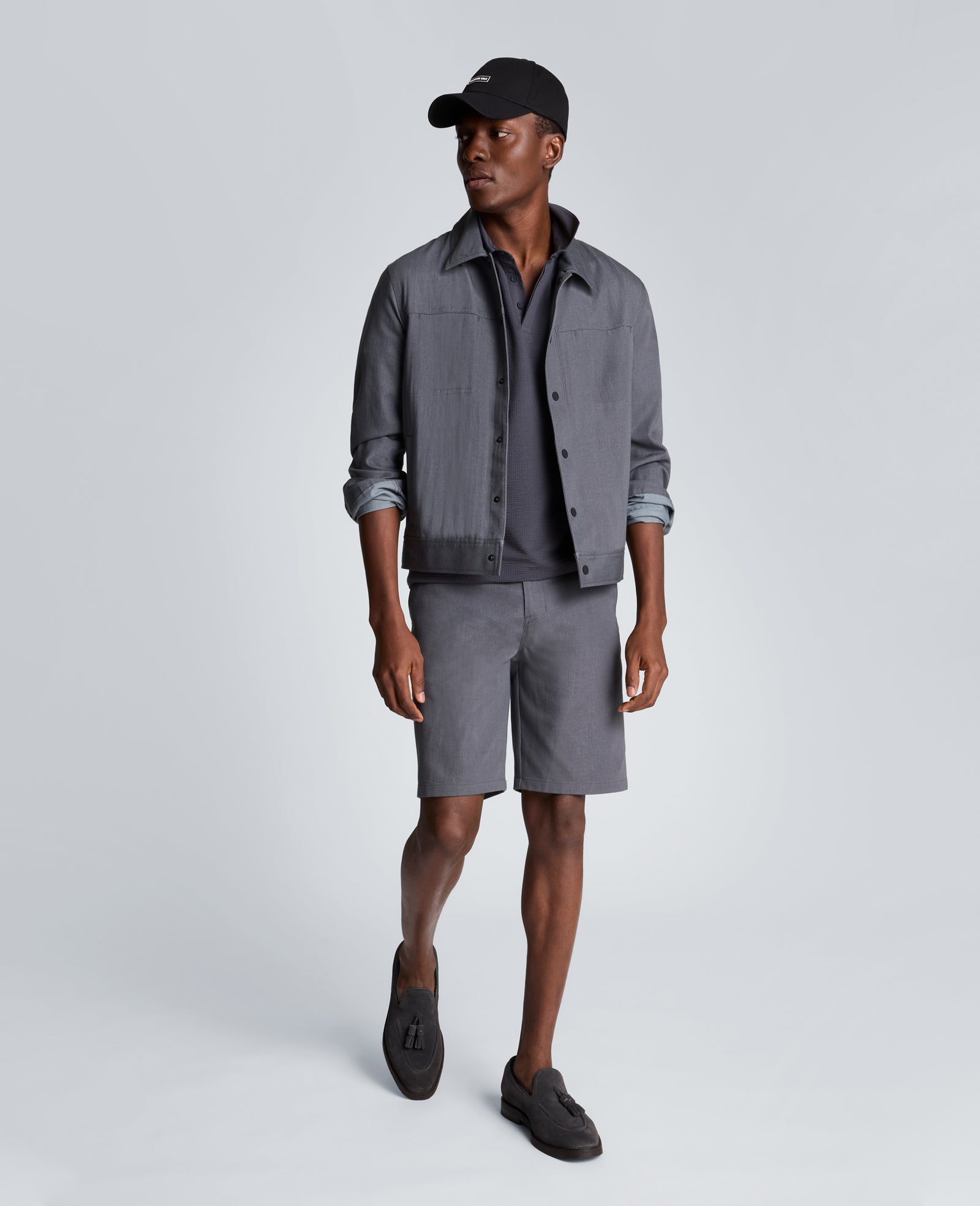 Kenneth Cole Reaction Clothing Denim Trucker Jacket giacca in denim antracite