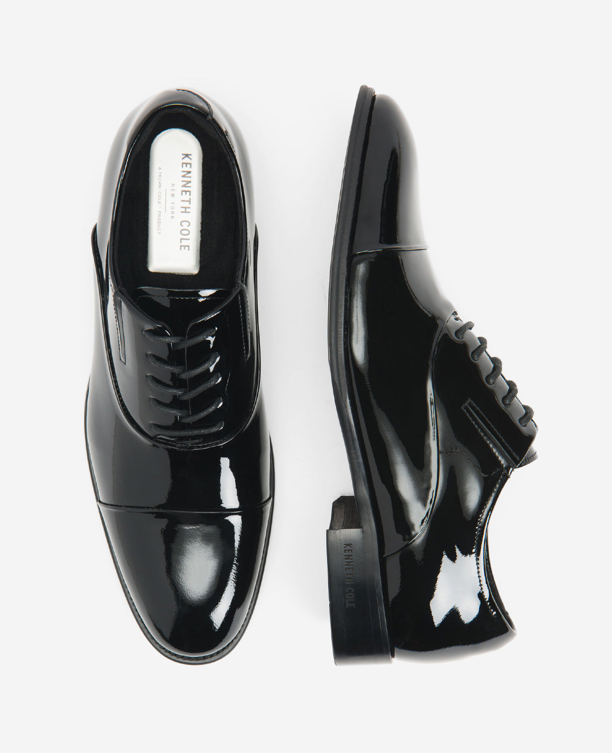 Kenneth Cole Reaction Shoes Tully Patent Leather Cap Toe oxford nere