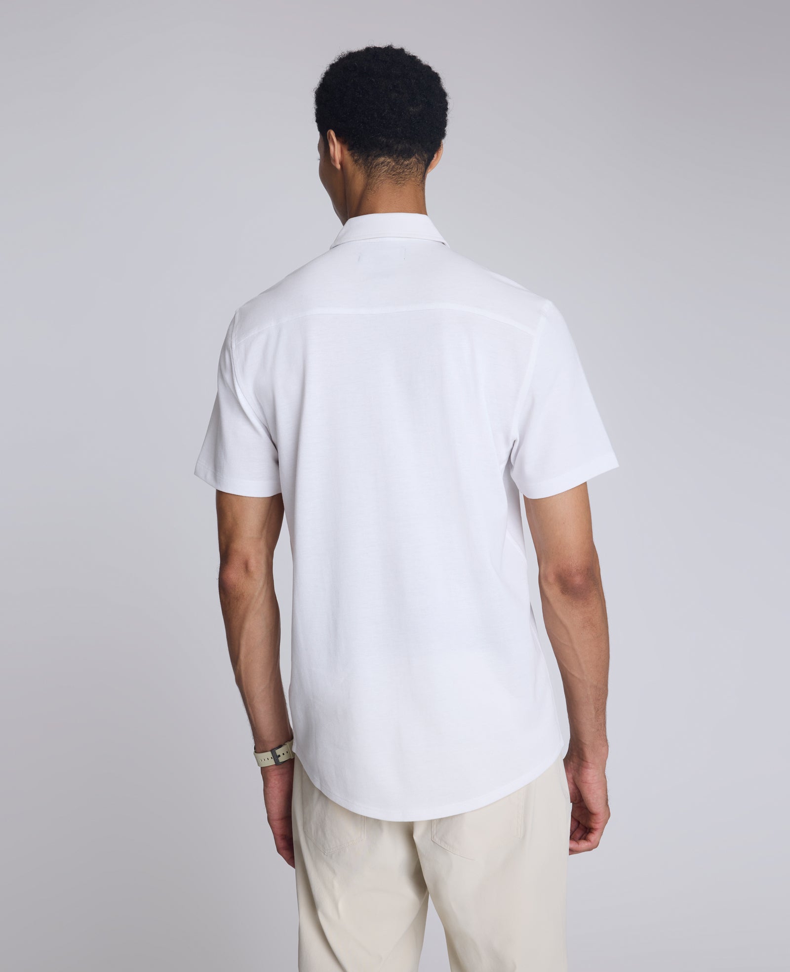 Kenneth Cole Reaction Clothing Short Sleeve Sportshirt camicia bianca manica corta cotone